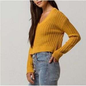 Sky and Sparrow Anthropologie Size Medium Crop Top‎ Textured Rib Knit